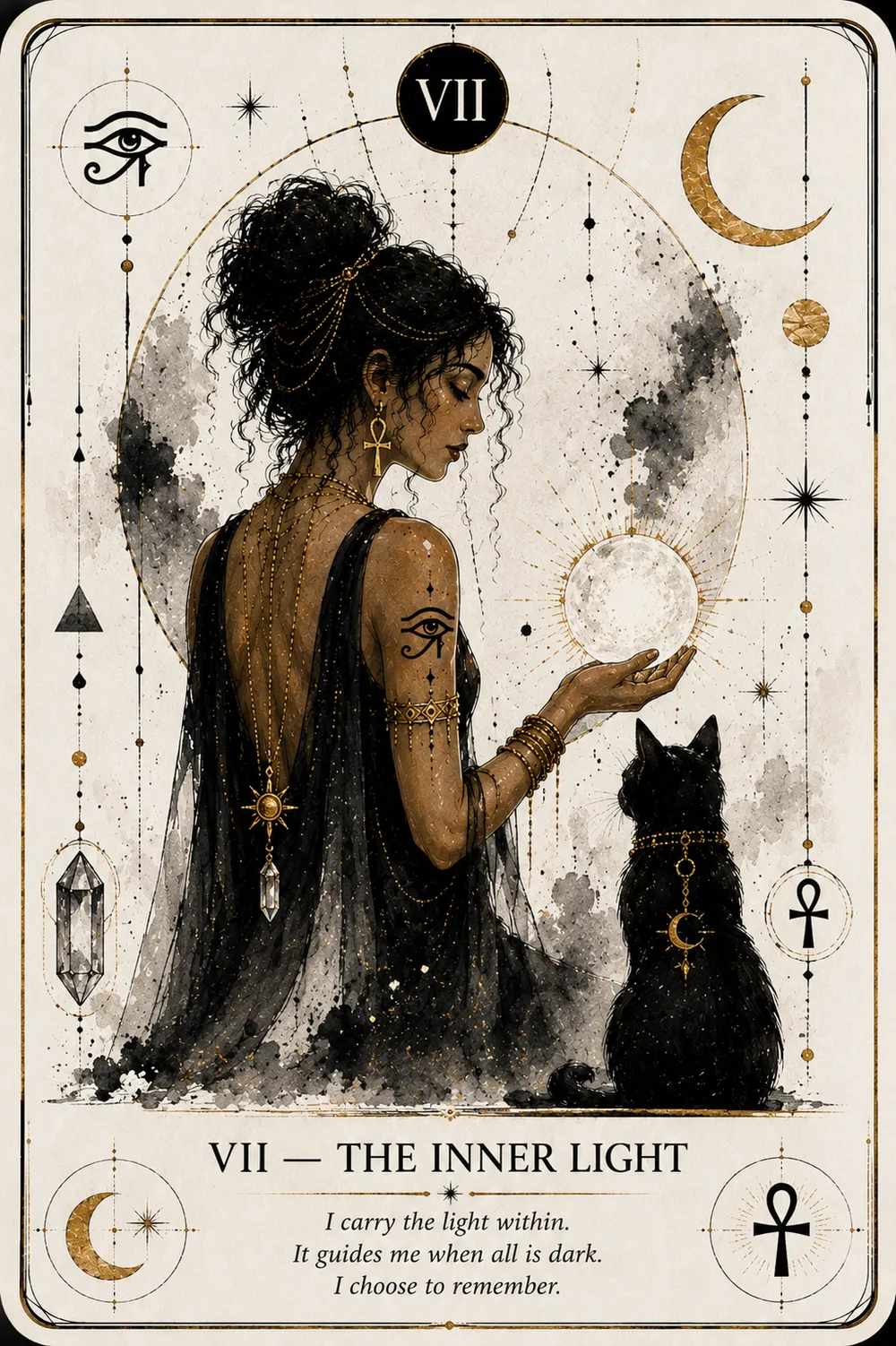The Inner Light — The Cat Priestess tarot card