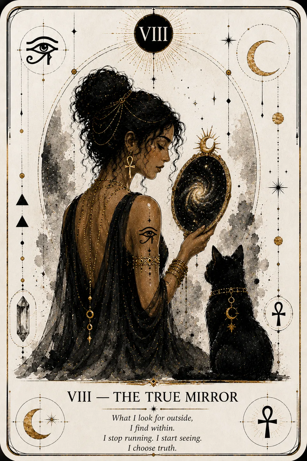 The True Mirror — The Cat Priestess tarot card