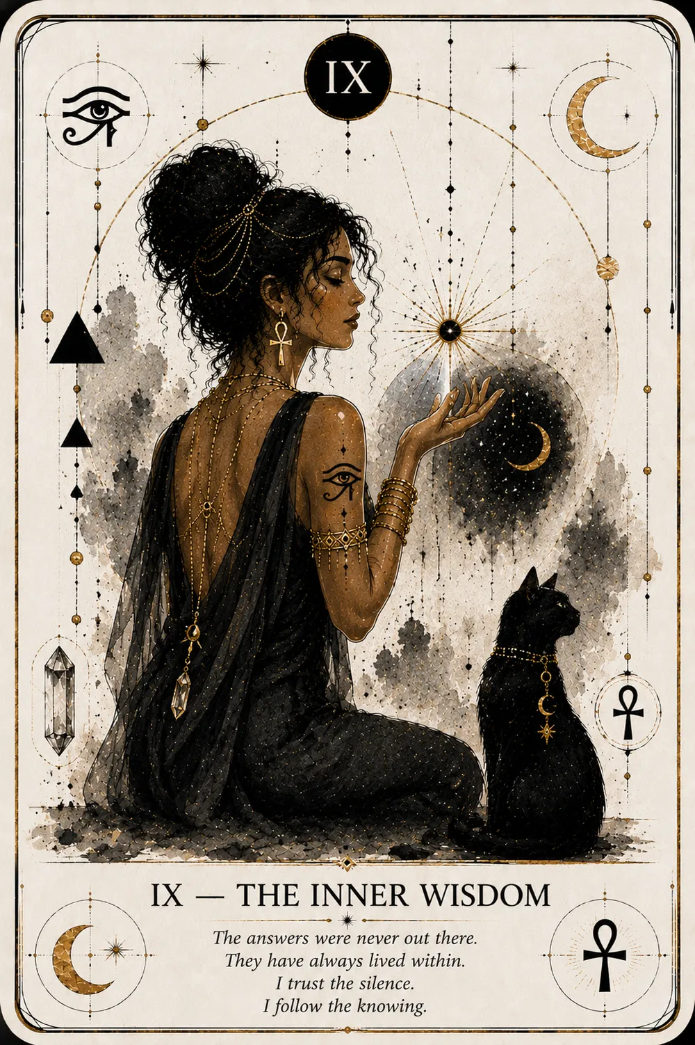 The Inner Wisdom — The Cat Priestess tarot card