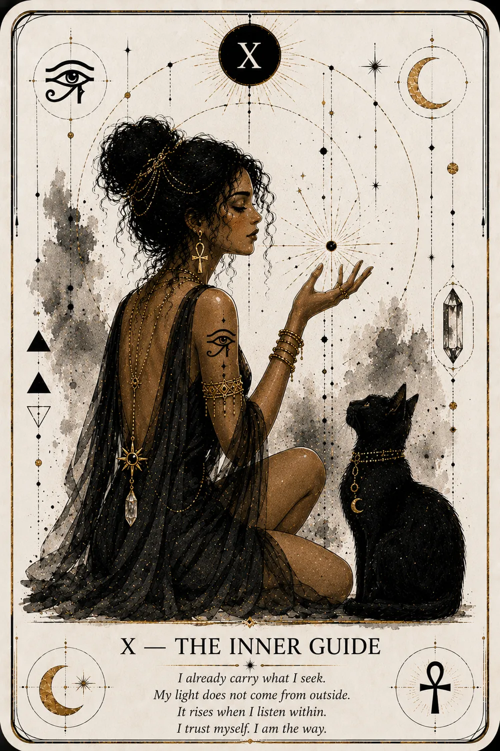 The Inner Guide — The Cat Priestess tarot card