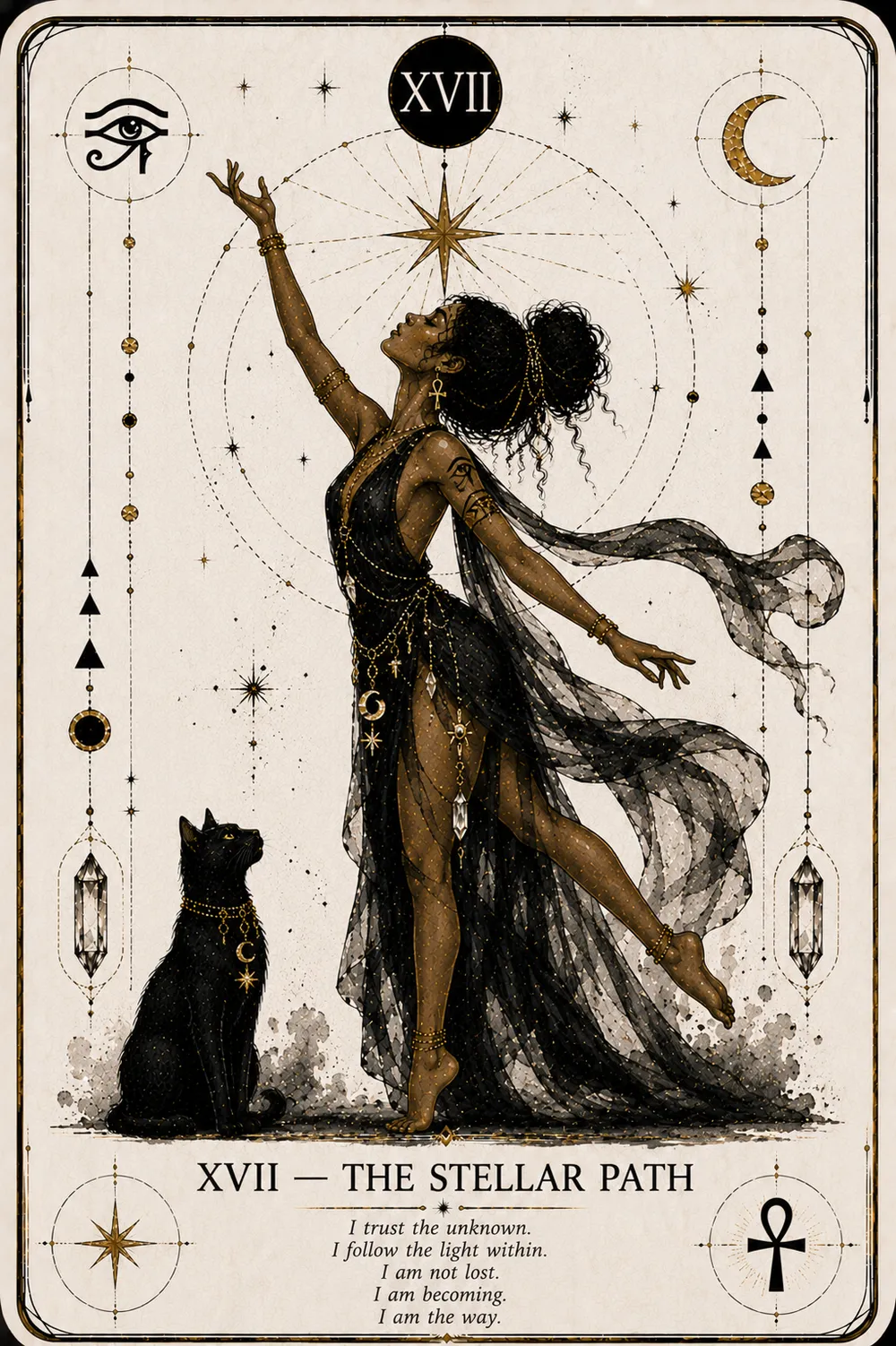 The Stellar Path — The Cat Priestess tarot card