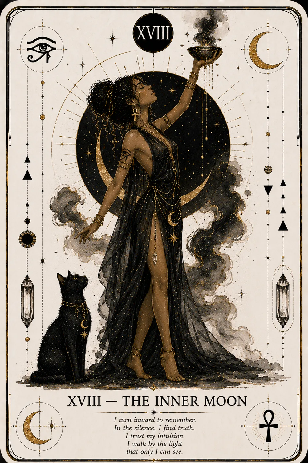 The Inner Moon — The Cat Priestess tarot card
