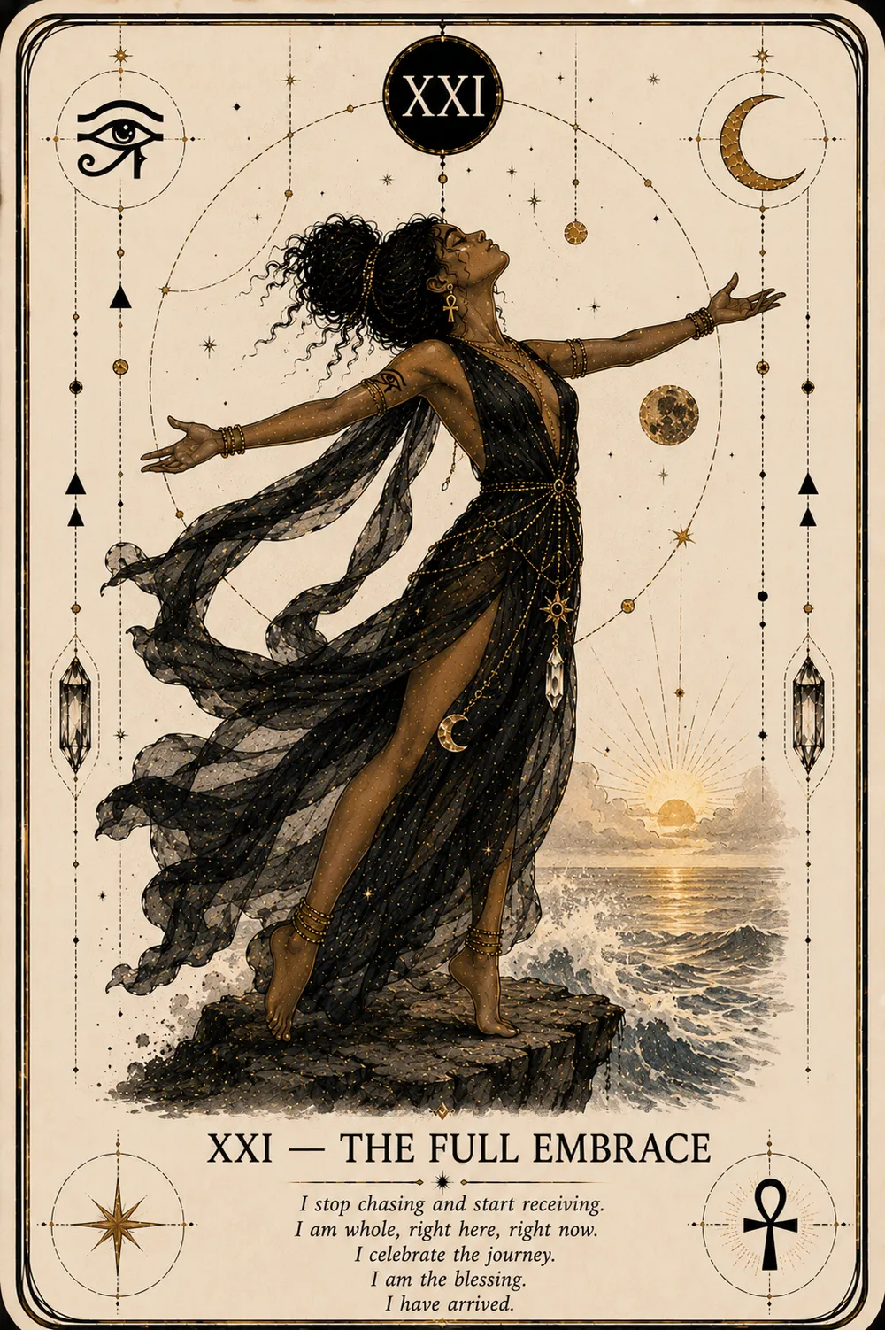The Full Embrace — The Cat Priestess tarot card