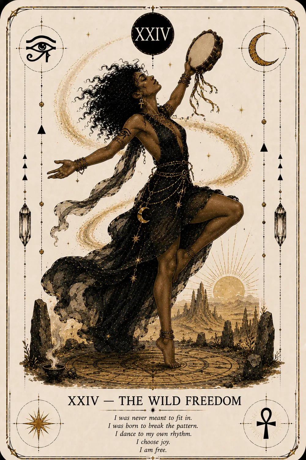 The Wild Freedom — The Cat Priestess tarot card
