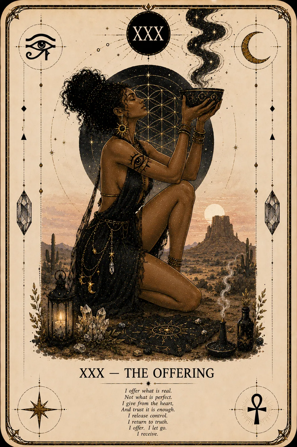 The Offering — The Cat Priestess tarot card