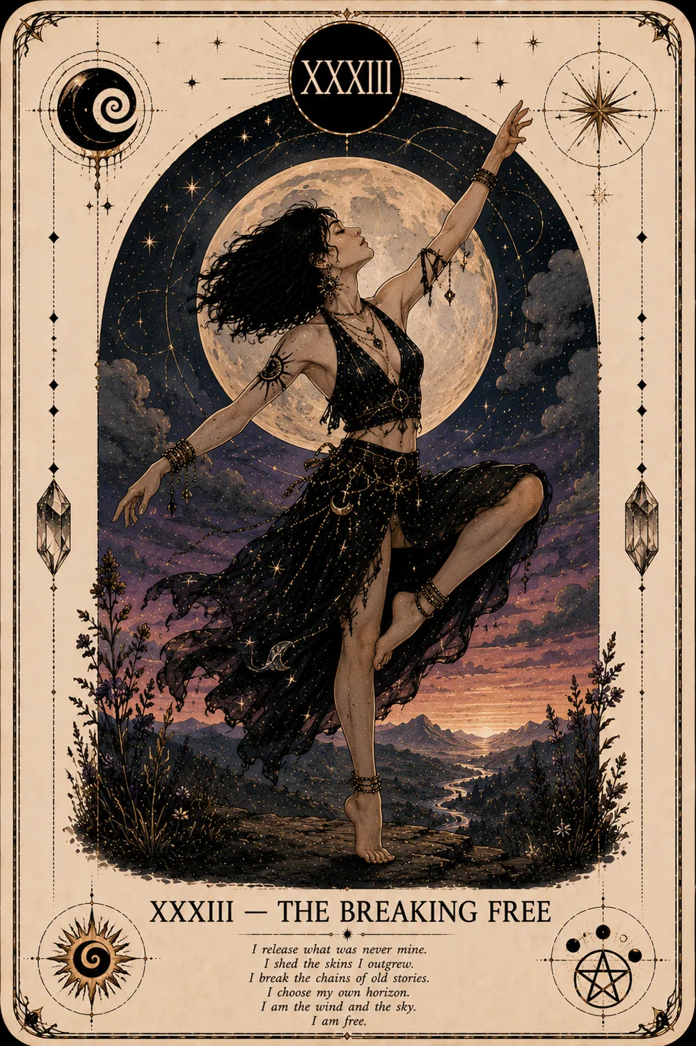 The Breaking Free — The Cat Priestess tarot card