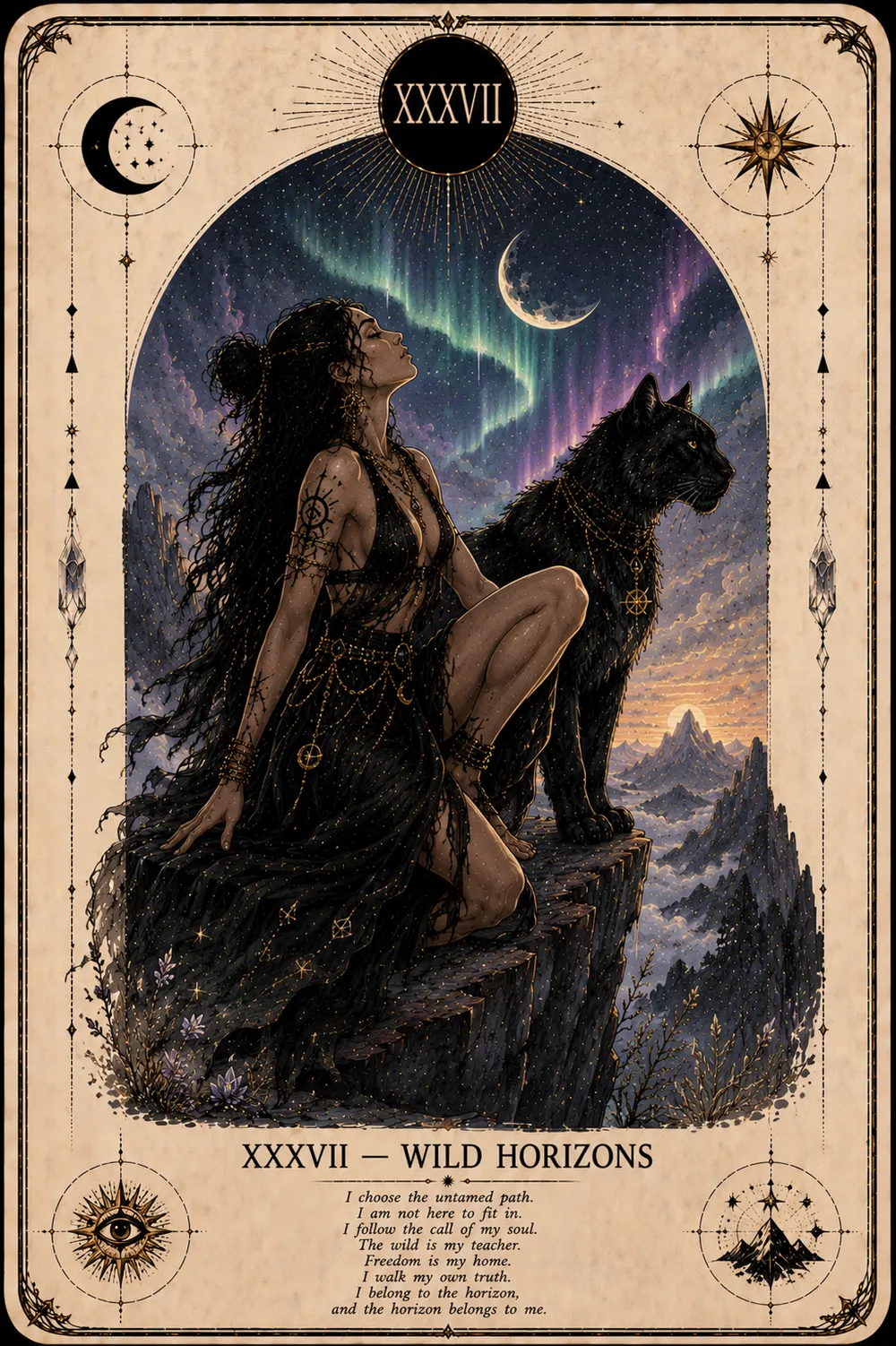 Wild Horizons — The Cat Priestess tarot card