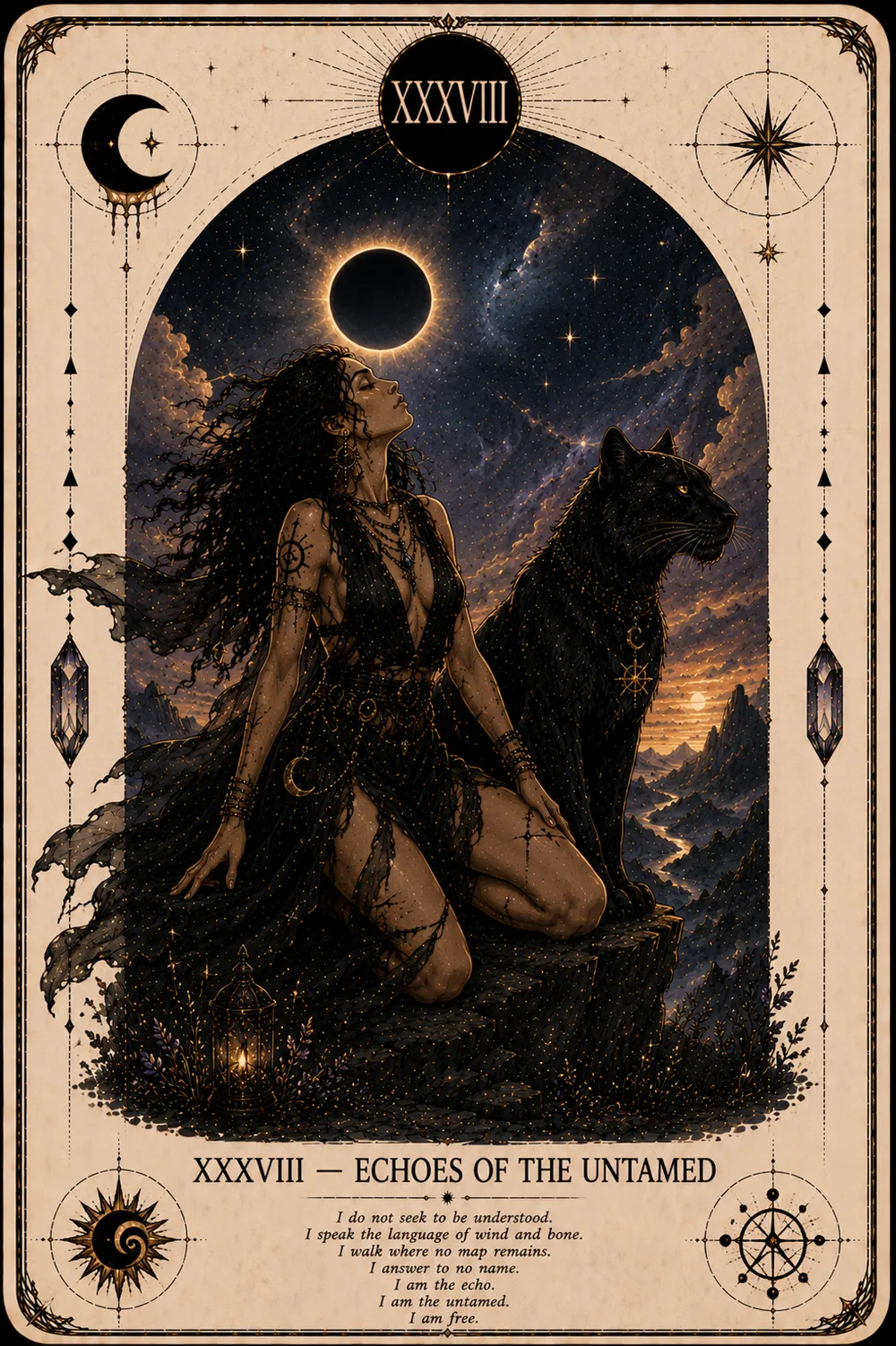 Echoes of the Untamed — The Cat Priestess tarot card