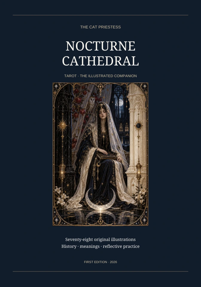 Nocturne Cathedral Tarot companion cover with the original High Priestess illustration